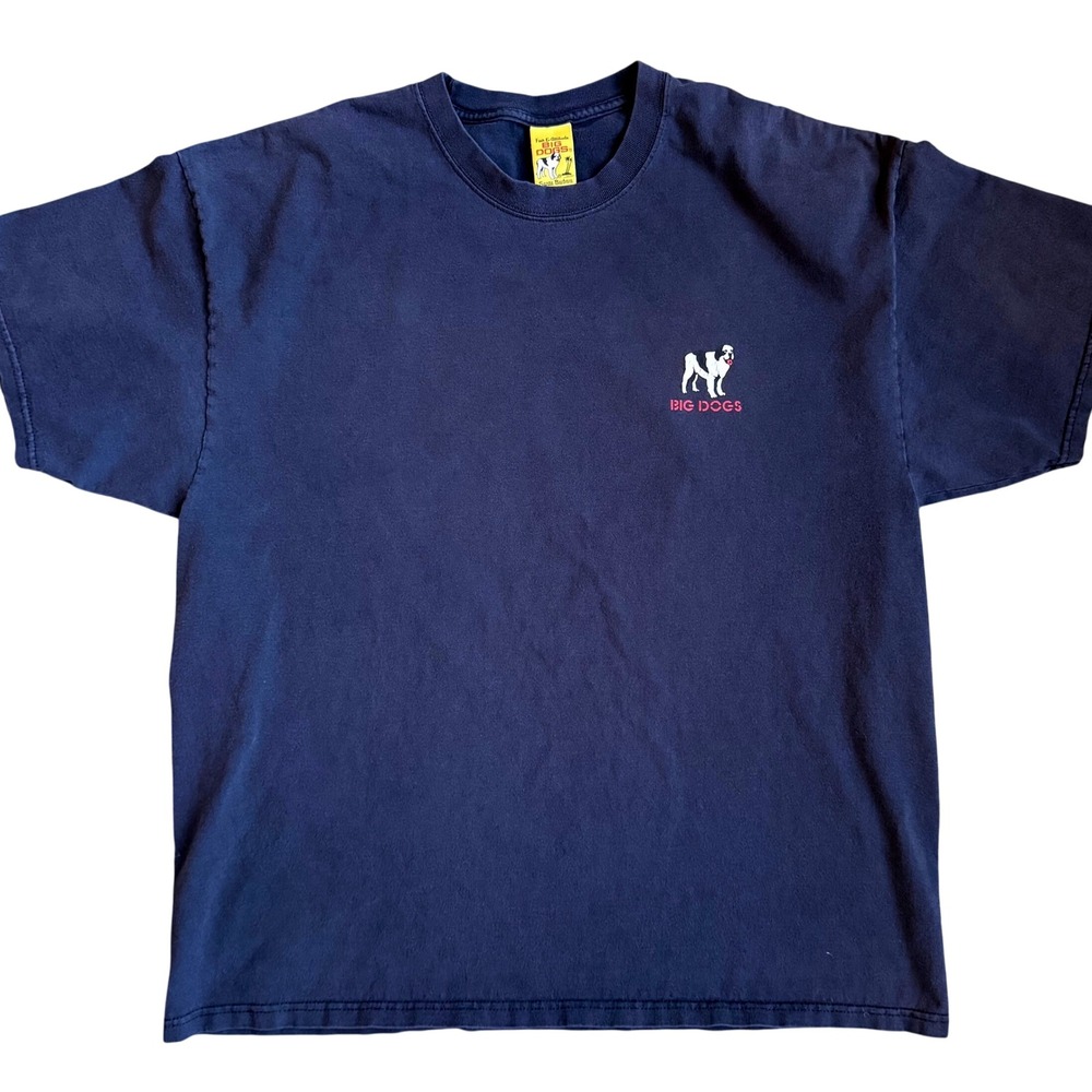 Vintage Graphic Tee Big Dogs Dad T-Shirt XL Navy It's Five O'Clock Somewhere
